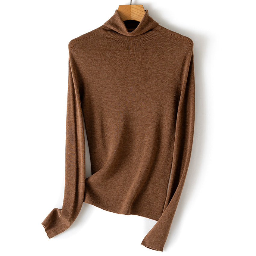 Damen Leichter Feinstrick-Rollkragenpullover mit fließender Passform Echoarchiv