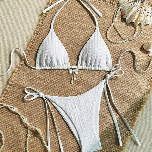 Damen Dreiecksbikini mit zarten Texturen Echo Archiv