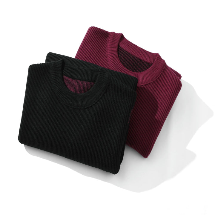 Damen Komfortabler Rippstrick-Pullover in Oversize-Silhouette mit Rundhals und dezentem Destroyed-Look Echoarchiv