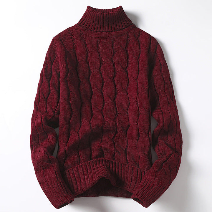 Herren Strickpullover mit Rollkragen und Zopfmuster Echoarchiv