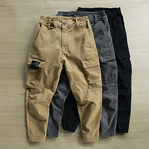 Herren Cargohose mit tapered Bein, elastischem Bund und verstärkten Knieeinsätzen Echoarchiv