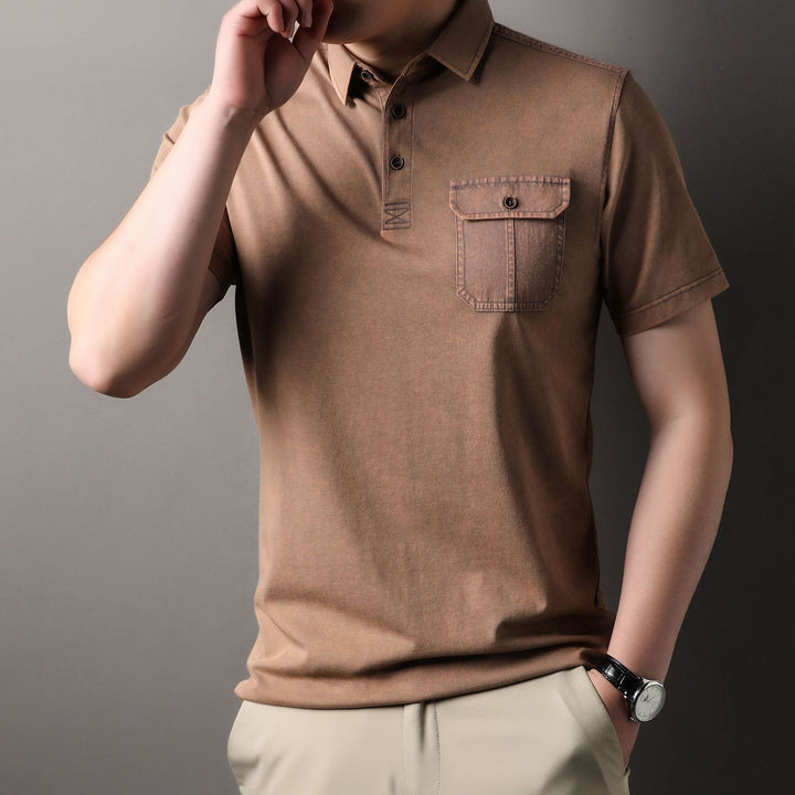 Herren Poloshirt mit praktischer Brusttasche und hochwertigem Baumwollmix Echoarchiv
