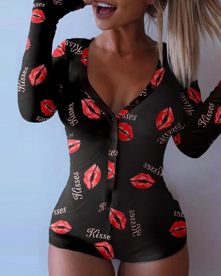 Damen Karierter Longsleeve-Body mit praktischer Rückenöffnung & Druckknopf-Slip – Bodéline