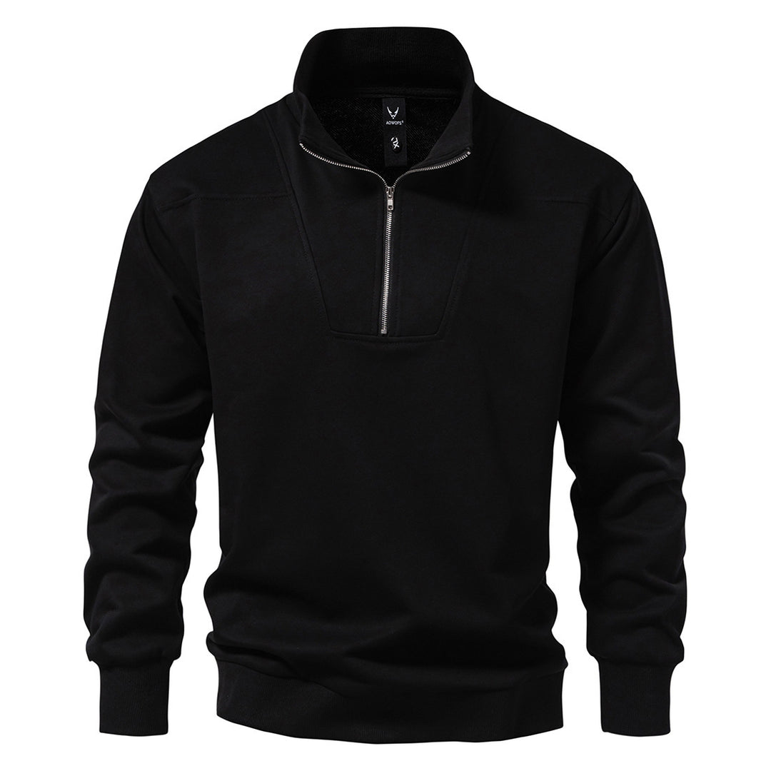 Herren modischer Sweatpullover mit stylischem Stehkragen und praktischem 1/4 Reißverschluss Echoarchiv