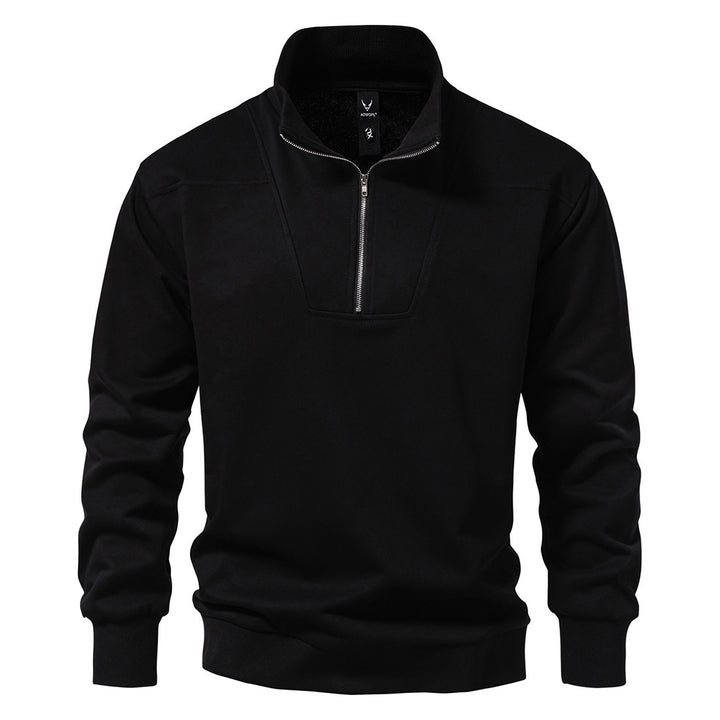 Herren modischer Sweatpullover mit stylischem Stehkragen und praktischem 1/4 Reißverschluss Echoarchiv