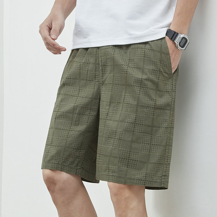 Herren lässige Karoshorts mit elastischem Bund und praktischen Seitentaschen Echoarchiv