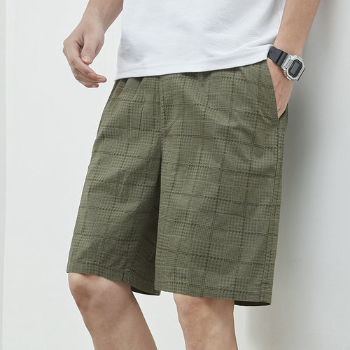 Herren lässige Karoshorts mit elastischem Bund und praktischen Seitentaschen Echoarchiv