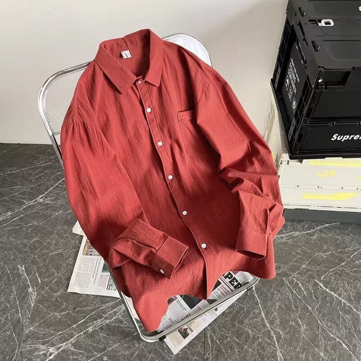 Herren Lässiges Hemd mit Brusttasche und Knopfleiste Echoarchiv