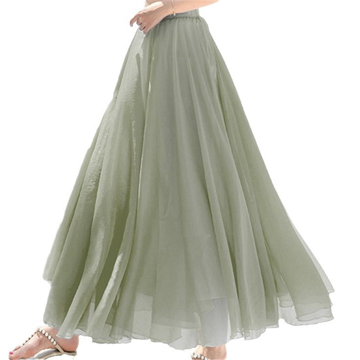 Damen nan fließender Maxirock aus Chiffon mit elastischem Bund und mehrlagigem Volant Echo Archiv