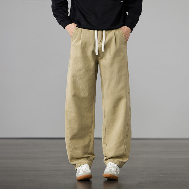 Herren Weite Baumwoll-Canvas Cargo-Hose mit Tunnelzugbund und Mehrfachtaschen Echo Archiv