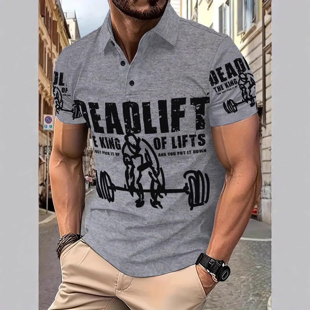 Herren Sportliches Poloshirt mit kreativem Motivdruck Echoarchiv