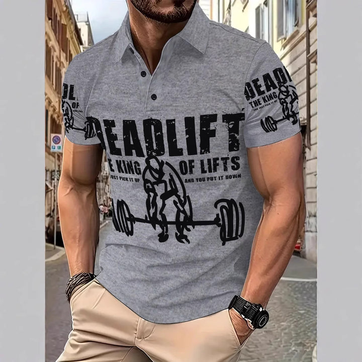 Herren Sportliches Poloshirt mit kreativem Motivdruck Echoarchiv
