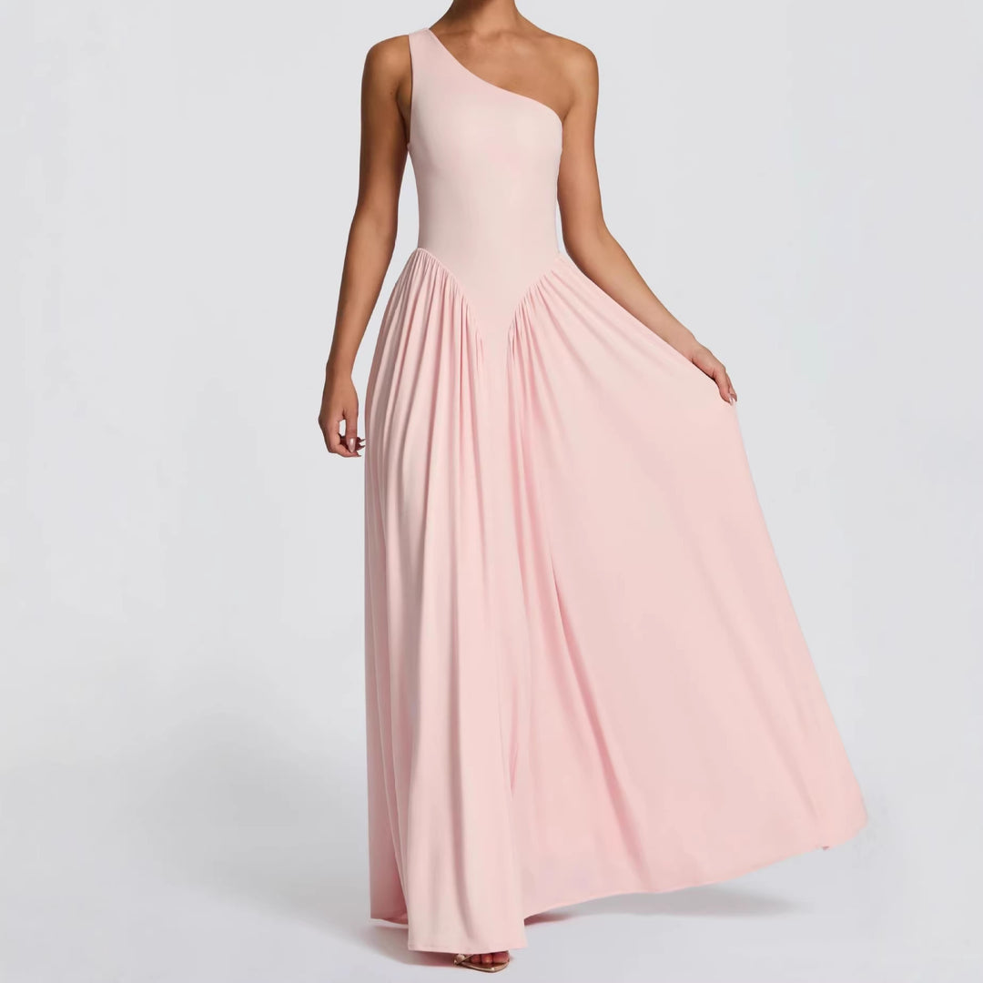 Damen Maxi-Kleid mit schulterfreiem Design und fließendem Stoff Echo Archiv