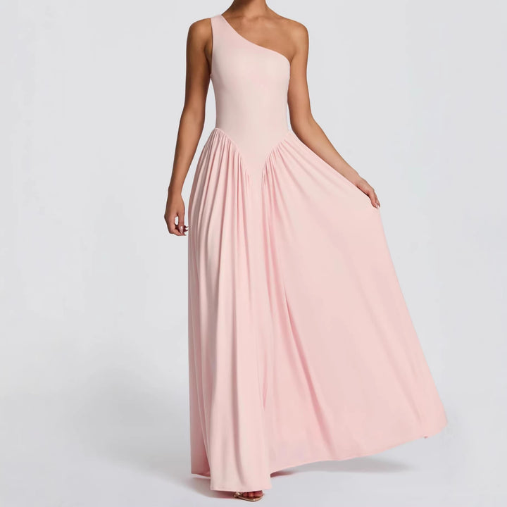 Damen Maxi-Kleid mit schulterfreiem Design und fließendem Stoff Echo Archiv
