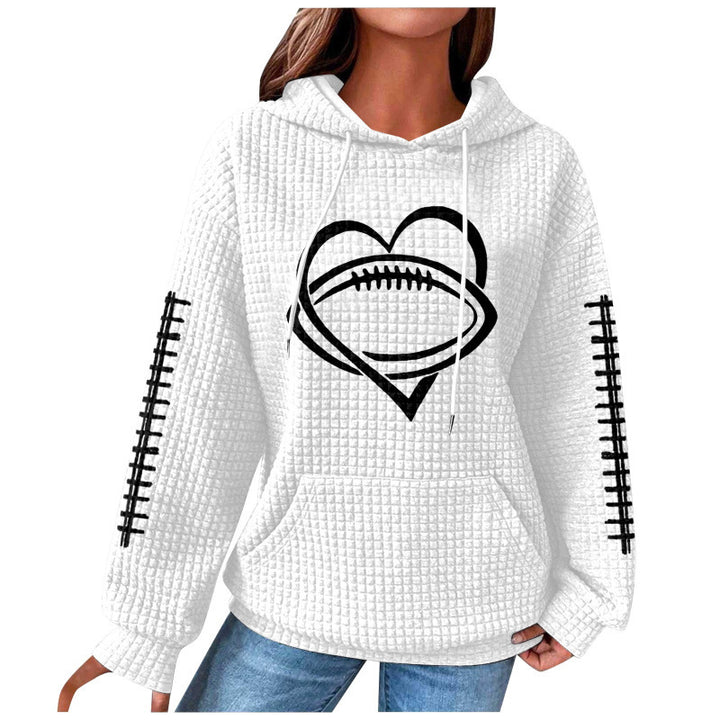 Damen Bequemer Kapuzenpullover mit Herzmotiv Echoarchiv