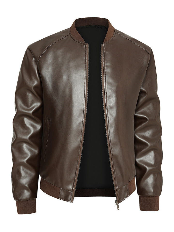 Herren elegante Lederjacke mit modischem Schnitt und praktischen Taschen Echoarchiv