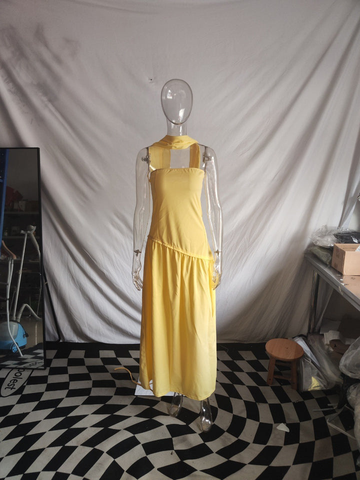 Damen Maxikleid mit schulterfreiem Design und dekorativem Wickelausschnitt Echo Archiv