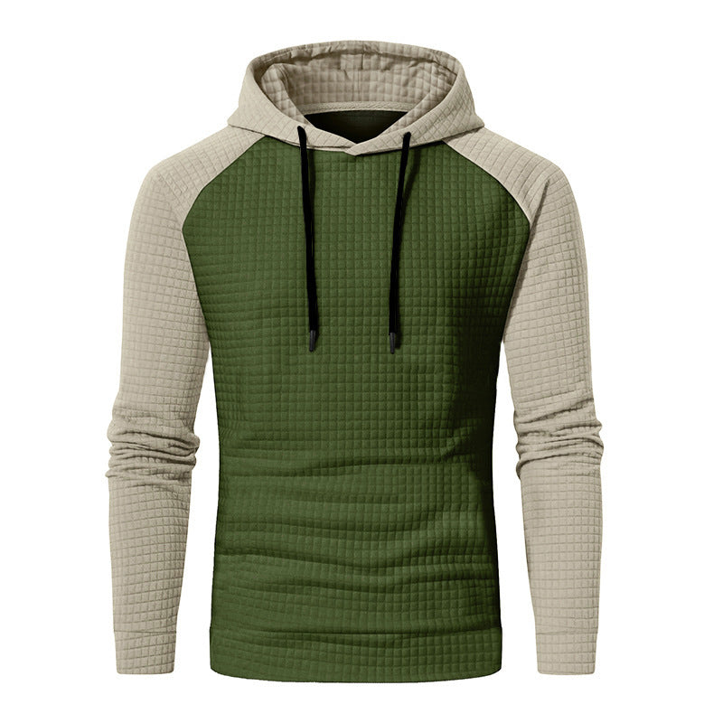 Herren Texturiertes Kapuzen‑Sweatshirt mit Waffelstruktur und Raglanärmeln – Cavarno