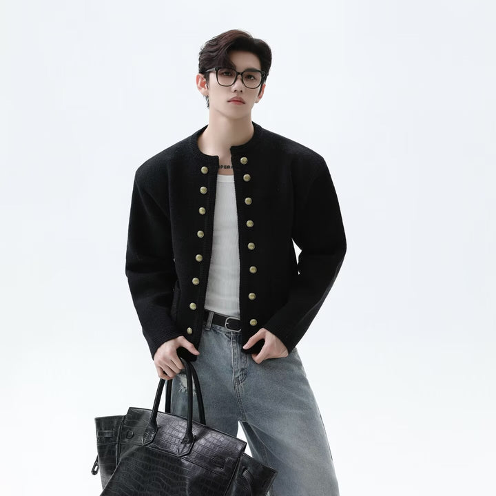 Herren Modische Strickjacke mit Knopfdetails Echoarchiv