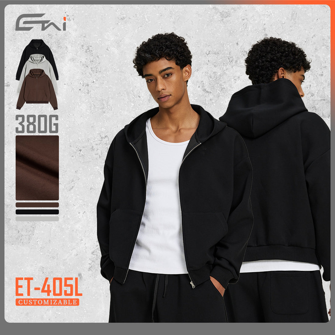 Unisex Boxy-Kapuzenjacke im Cropped-Schnitt mit elastischem Saum Echo Archiv