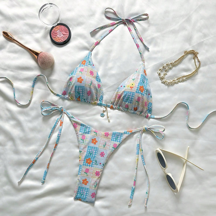 Damen Triangel-Bikini mit verspielten Blumendetails Echo Archiv