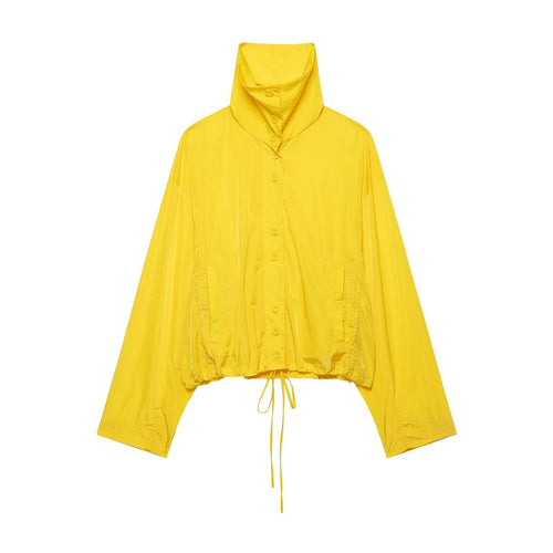 Damen Kurzer Tech‑Shell Blouson im Oversize‑Look mit hohem Stehkragen und Tunnelzug Echo Archiv