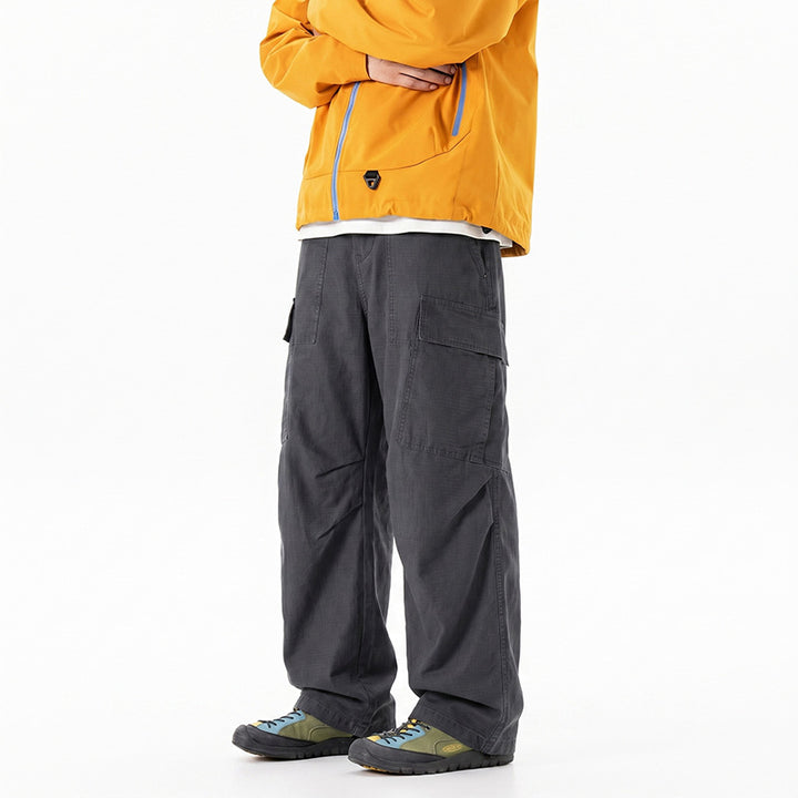 Damen Weite Cropped Cargo‑Hose mit elastischem Bund und aufgesetzten Taschen Echo Archiv