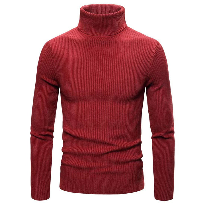 Herren hochwertiger Rollkragenpullover aus feinem Rippstrick Echoarchiv