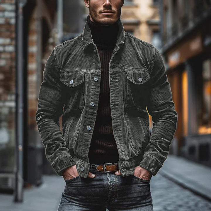 Herren cordjacke mit stylischem Schnitt und funktionalen Taschen Echoarchiv