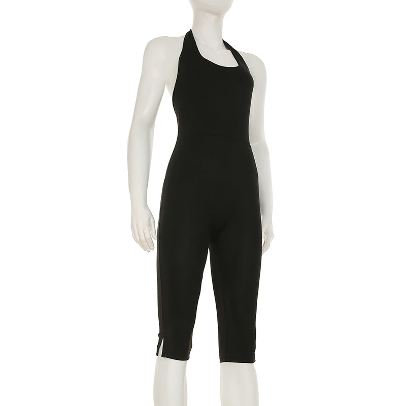 Damen körperbetonter Jumpsuit mit tiefem Rückenausschnitt und reinem Design Echo Archiv