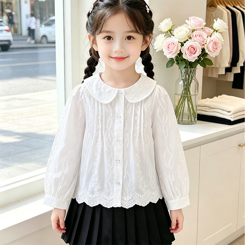 Mädchen elegante Bluse mit floralen Verzierungen Echo Archiv
