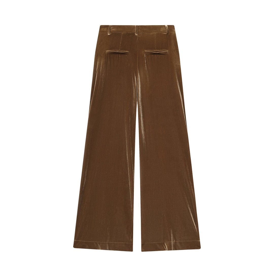 Damen nan weite Samthose mit hoher Taille, Bügelfalte und Eingrifftaschen Echo Archiv