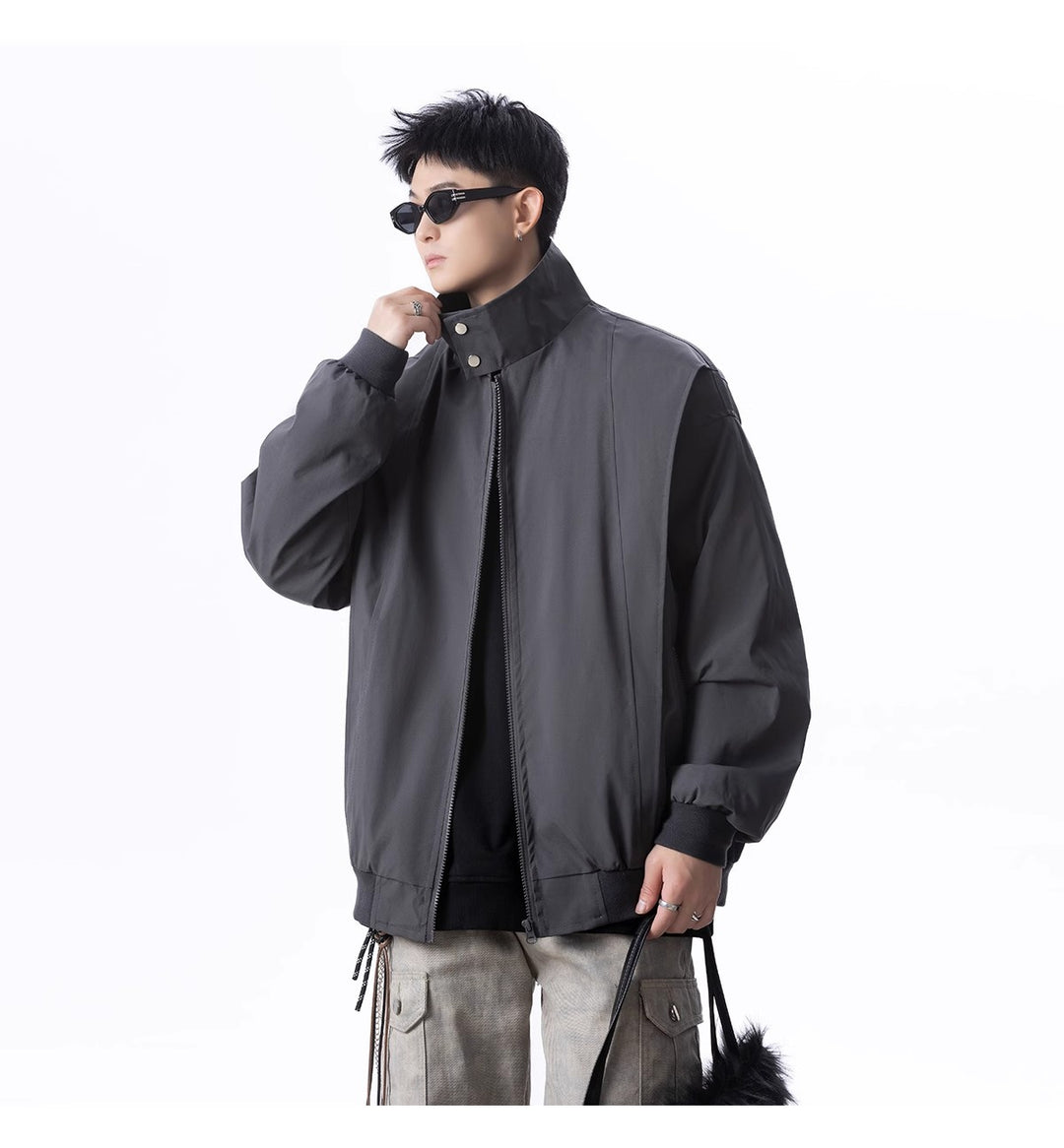 Herren Urbane Utility-Jacke mit hohem Kragen Echoarchiv