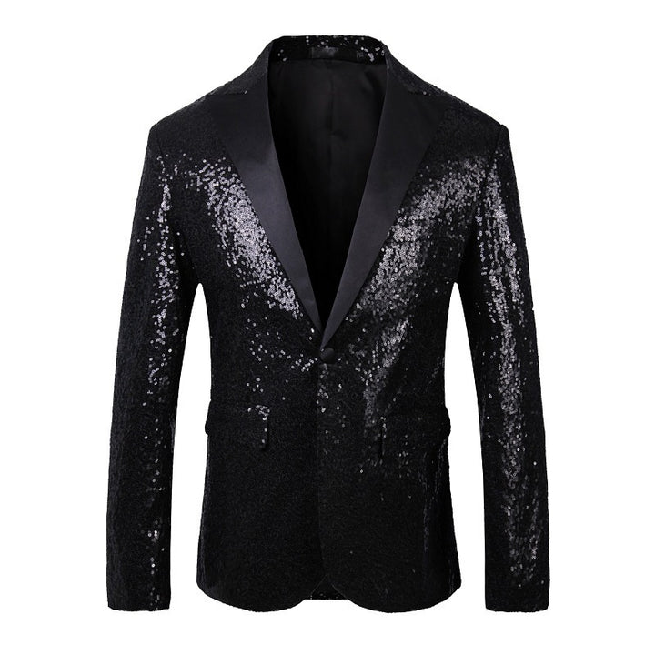 Herren Glänzender Pailletten Blazer Echoarchiv