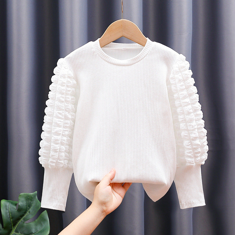 Damen modischer Pullover mit voluminösen Rüschärmeln Echo Archiv