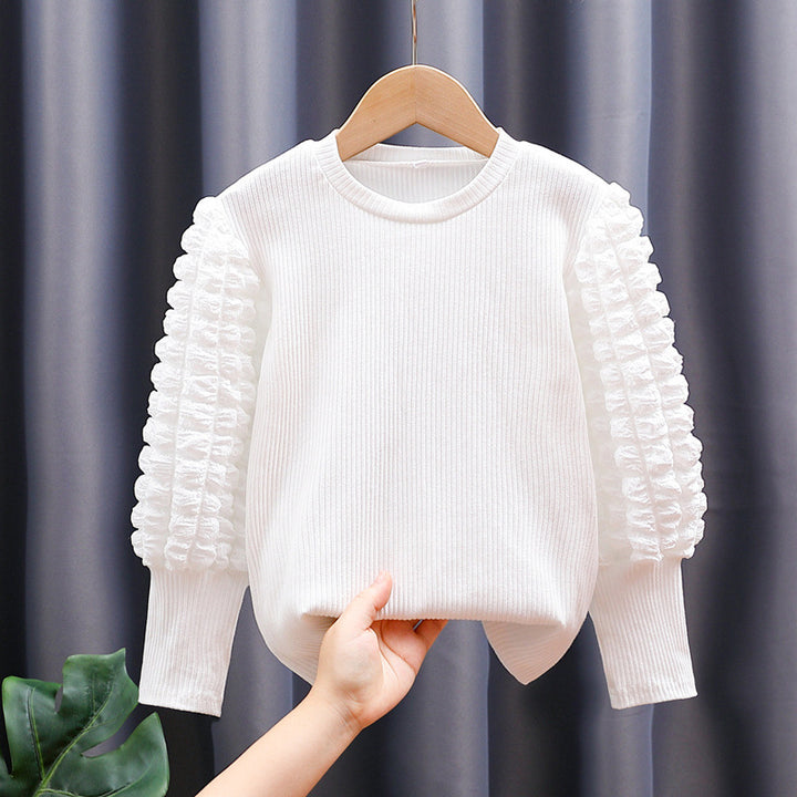 Damen modischer Pullover mit voluminösen Rüschärmeln Echo Archiv