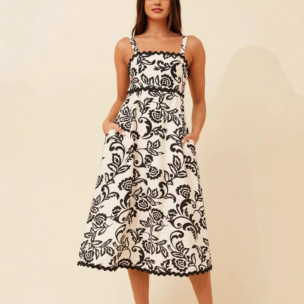 Damen Maxikleid mit floralem Design und praktischen Taschen Echo Archiv