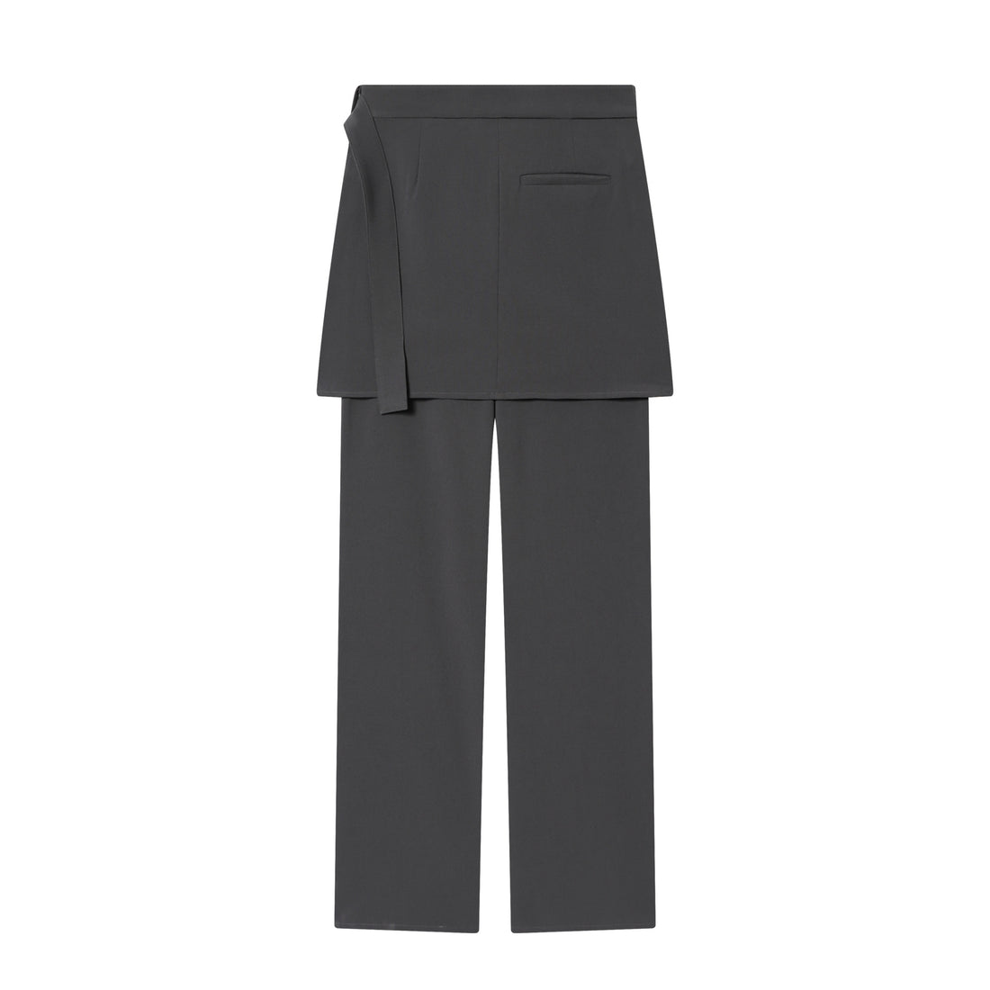 Damen weite Highwaist-Hose mit asymmetrischem Wickelrock-Overlay und weitem Bein – Avélisse