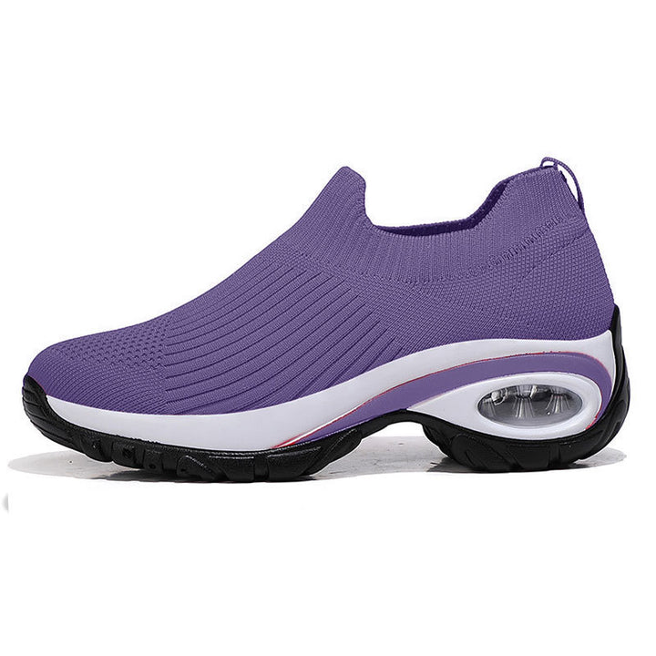 Damen Strick-Sockensneaker mit Luftpolster-Keilsohle Echoarchiv