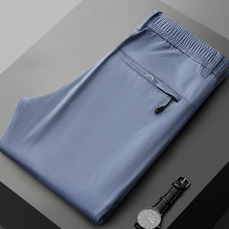 Herren bequeme Stretch-Hose mit elastischem Bund und seitlichen Reißverschlusstaschen Echoarchiv