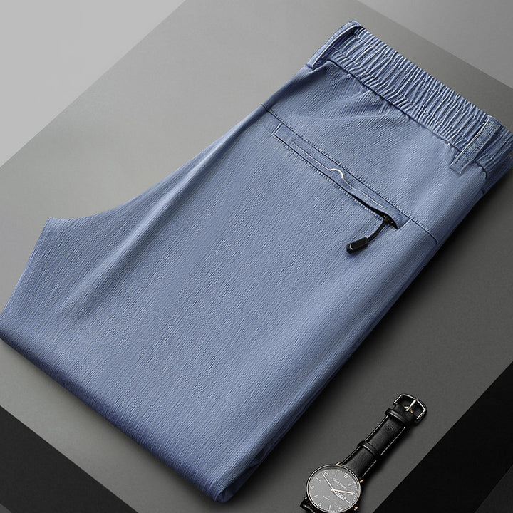 Herren bequeme Stretch-Hose mit elastischem Bund und seitlichen Reißverschlusstaschen Echoarchiv