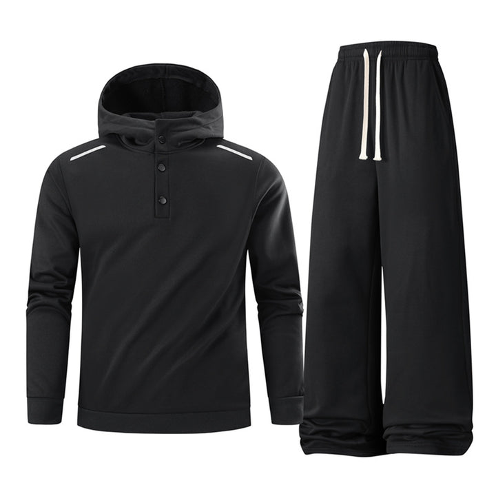 Herren Sportliches Hoodie-Set mit elastischen Jogginghosen Echoarchiv