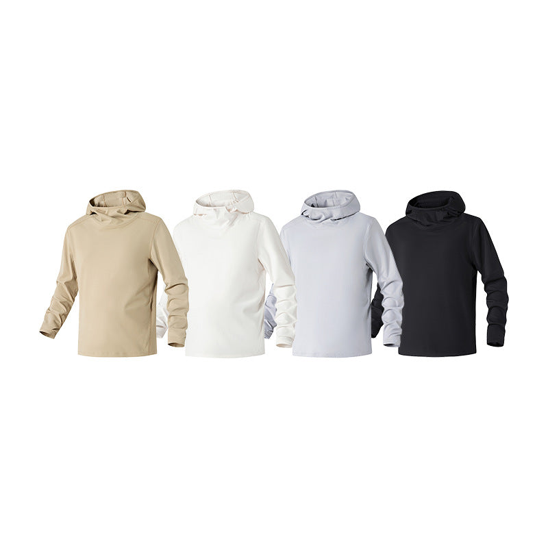 Herren Kapuzenpullover mit hohem Schalkragen aus technischem Stretchjersey Echo Archiv