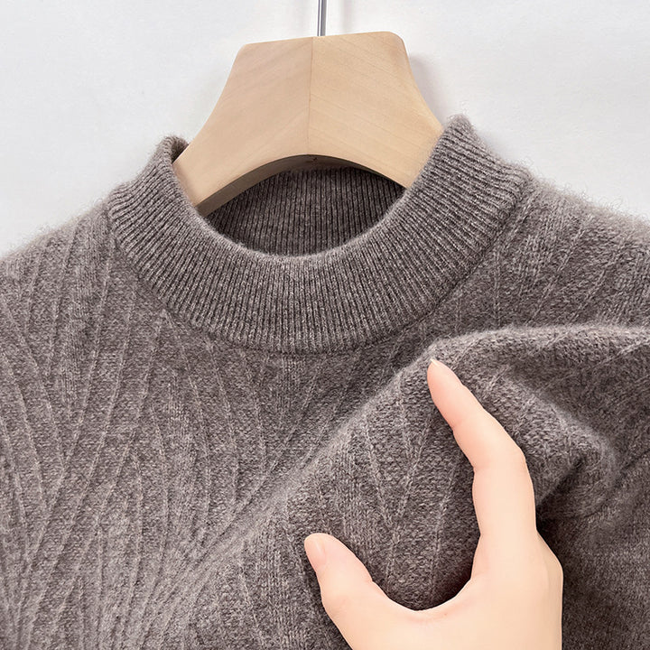Herren eleganter Rollkragenpullover mit feinem Rautenmuster Echoarchiv