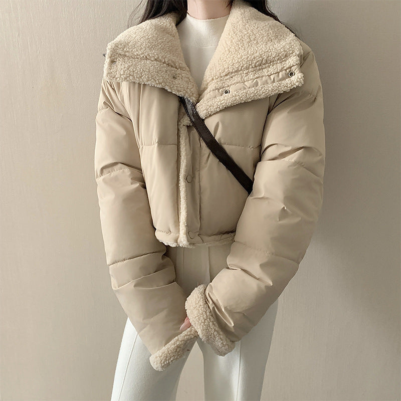 Damen nan kurze wattierte Jacke mit hochschließendem Schalkragen und Teddybündchen Echo Archiv