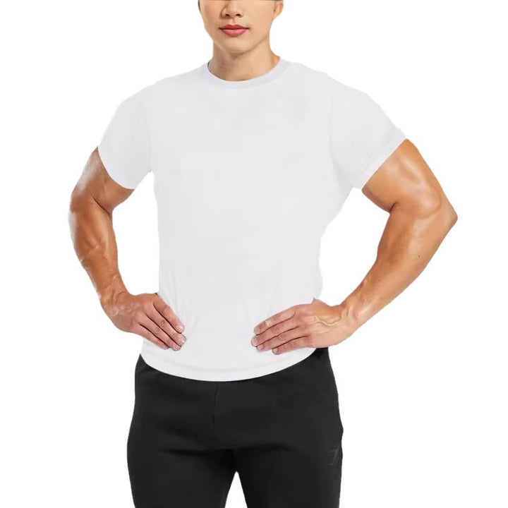 Herren nan tailliertes Rundhals-Leistungsshirt mit elastischem Seitenkeil und flachen Nähten Echo Archiv