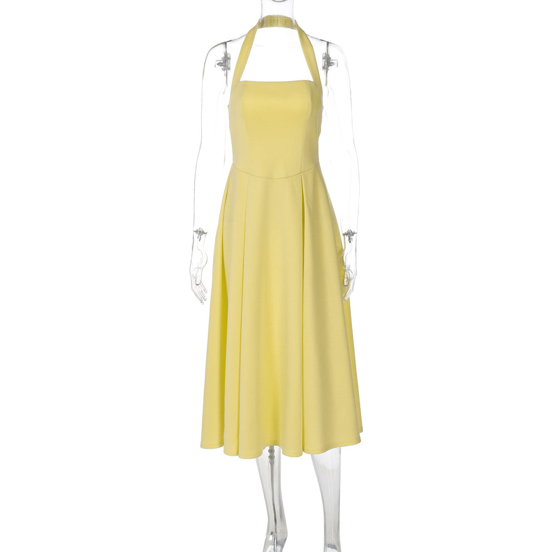 Damen Edles Maxikleid mit quadratischem Ausschnitt und schmalem Taillenband Echo Archiv
