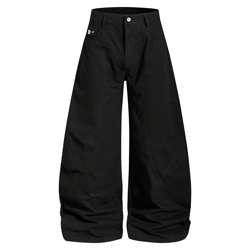 Damen Weite Culotte‑Hose mit hohem Bund, Taschen‑Details und markanten Teilungsnähten Echoarchiv