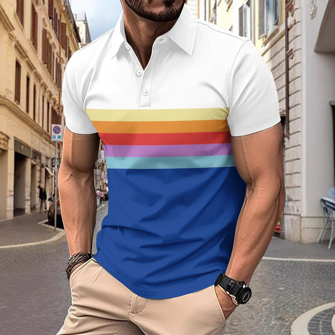 Herren Poloshirt mit buntem Streifenmuster Echoarchiv