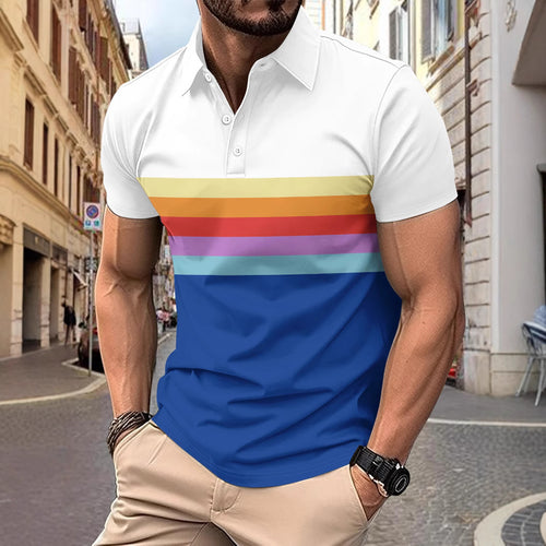 Herren Poloshirt mit buntem Streifenmuster Echoarchiv